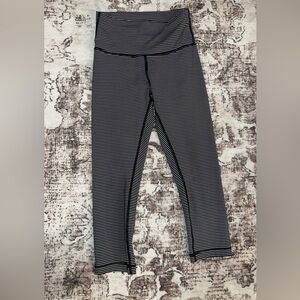 lululemon athletica Black and White Striped Leggings